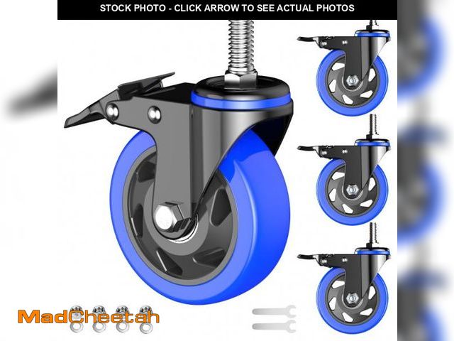 Lot 74-12302568 - 4 Inch Caster Wheels Heavy Duty Stem Caster 2000Lbs, Threaded Stem Casters 1/2"-13 x 1(Stem Diameter...