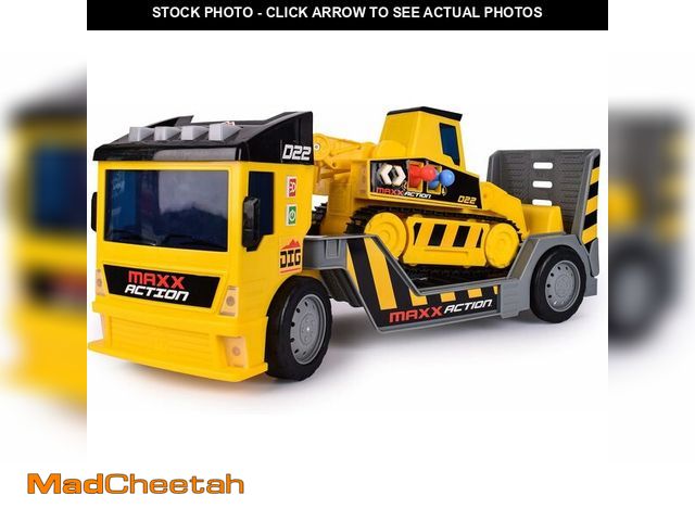 Lot 74-14305906 - Sunny Days Entertainment Maxx Action 2-N-1 Mega Mover - Construction Truck and Trailer with Lights, ...