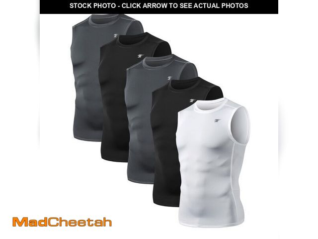 Lot 74-14153638 - TELALEO 5 Pack Men's Athletic Compression Shirts Sleeveless Workout Tank Top Sports Base Layer Runni...