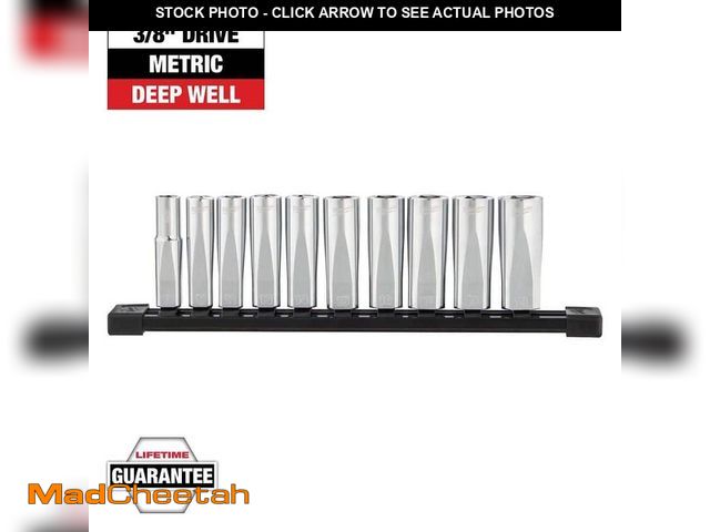 Lot 74-13692155 - Milwaukee 3/8 in. Drive Metric Deep Well 6-Point Socket Set (10-Piece) - UNUSED