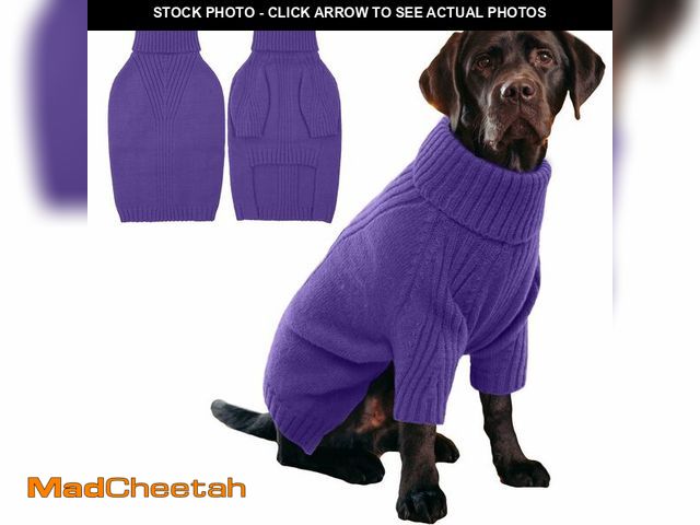 Lot 74-13544226 - IECOii XL Dog Sweater,Winter Doggy Clothes for Large Dogs Girl Boy,Warm Pullover Soft Dog Sweater Tu...