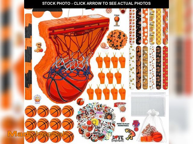 Lot 74-14353899 - *USED* Silipull 152 Pcs Basketball PiÃÂ±ata Ball Party Supplies with Blindfold and Stick for Kids B...