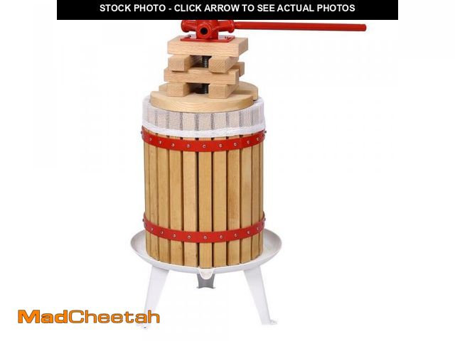 Lot 74-12518047 - Tatayosi 4.8 gal./18 L Oak Colored Fruit Wine Juicer, Suitable for Pressing Apples, Grapes and Other...