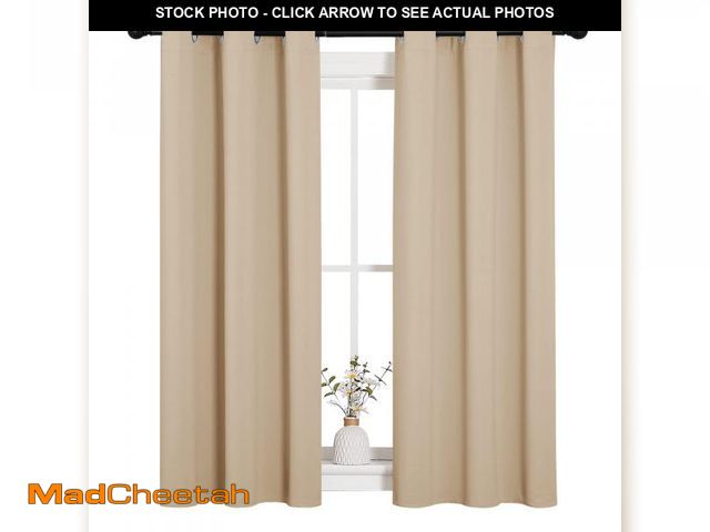 Lot 74-11554319 - NICETOWN Room Darkening Draperies Window Curtain Panels, Thermal Insulated Grommet Room Darkening Cu...