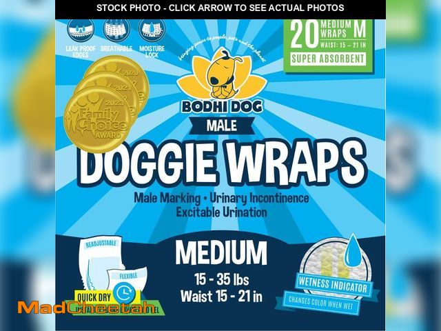 Lot 74-13567064 - Bodhi Dog Disposable Male Dog Diapers - Super Absorbent, Leak-Proof Pee Wraps - Adjustable Fit, Comf...