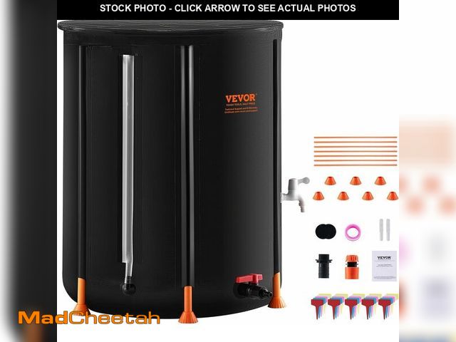 Lot 74-12633429 - VEVOR Collapsible Rain Barrel, 100 Gallon/380 L Portable Water Tank, PVC Rainwater Collection Barrel...