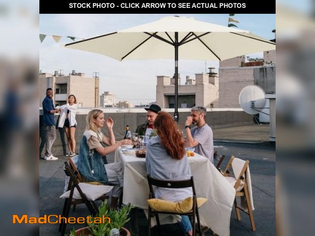Lot 74-12143825 - Ainfox 9ft Patio Umbrella Outdoor Portable Table Market Umbrella with Push Button Tilt/Crank Waterpr...