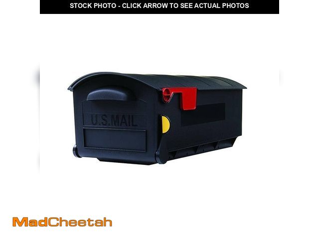 Lot 74-12869913 - Architectural Mailboxes Patriot Black Large Plastic Post Mount Mailbox - UNUSED