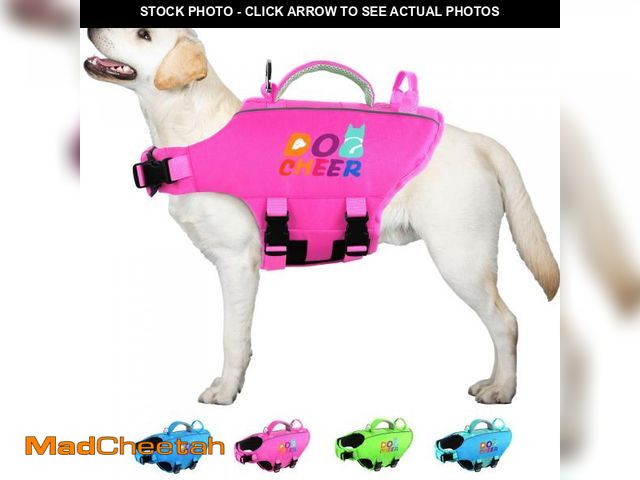 Lot 74-12400764 - Dogcheer Ripstop Dog Life Jacket, Adjustable Pet Swim Vest with Dual Handle, Reflective High Buoyanc...