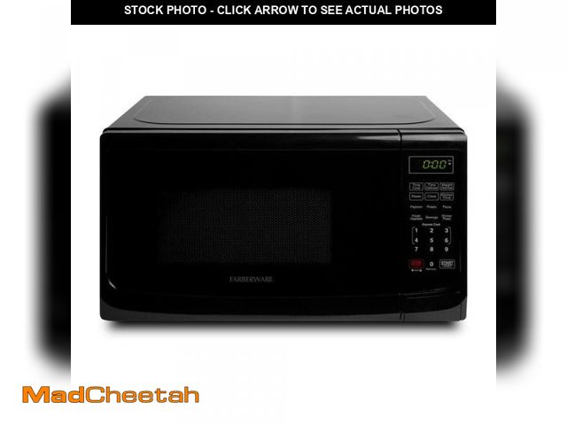 Lot 74-12528296 - Farberware 0.7 cu. ft. 700-Watt Countertop Microwave Oven in Black - UNUSED
