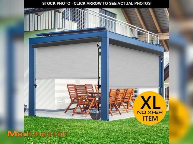 Lot 74-12822652 - FansaFurn Outdoor Roller Shade for Patio with Aluminum Valance, (10'W X 8'H) 420GSM New Material Pat...