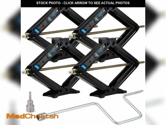 Lot 74-13780943 - Kohree 24" 7500lbs RV Trailer Stabilizer Leveling Scissor Jacks with Crank Handle and Drill Bit,Set ...