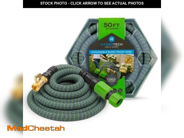 Lot 74-14315164 - Hydrotech 5/8 in. x 50 ft. Expandable Garden Hose, Flexible, Durable, Burst Proof, Lightweight, No-K...