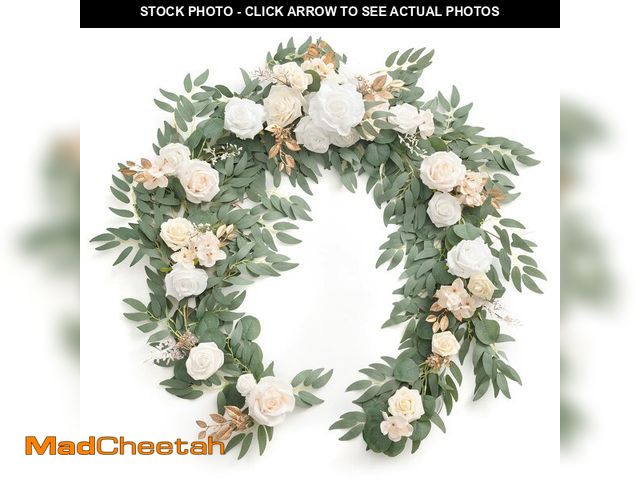 Lot 74-12714187 - Ling's Moment Flower Garland - 6FT Eucalyptus &amp; Rose - Sweetheart Table Decor for Wedding Recept...