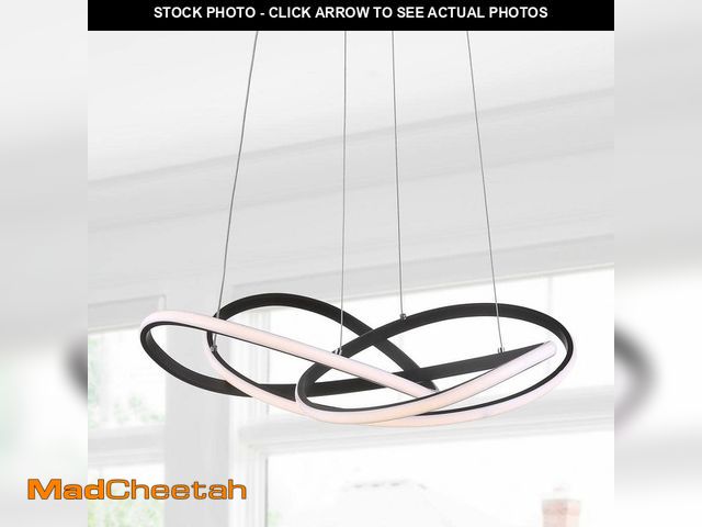 Lot 74-13048894 - JONATHAN Y Alexia 25 in. Black Abstract Integrated LED Metal Adjustable Pendant - UNUSED