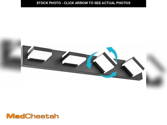 Lot 74-13067934 - SOLFART Black Bathroom Light Fixtures, 4 Lights Bathroom LED Light, LED Dimmable Vanity Lights Cool ...