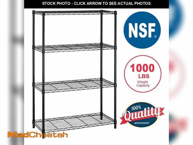 Lot 74-14087832 - BestOffice 4 Shelf Wire Shelving Unit Garage NSF Wire Shelf Metal Storage Shelves Heavy Duty Height ...