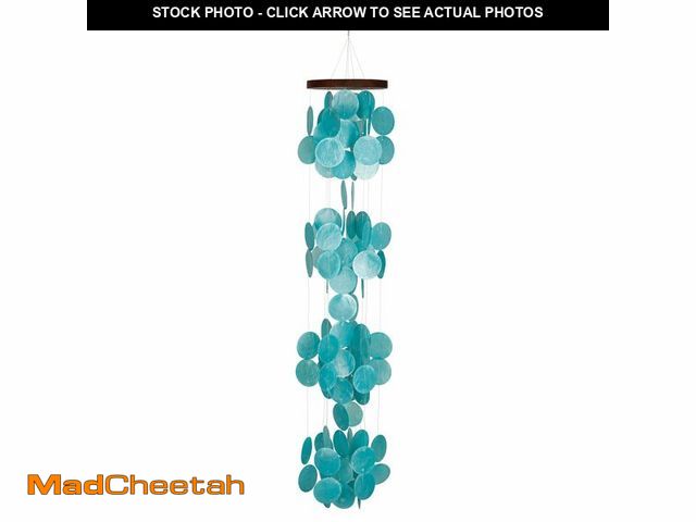 Lot 74-14433871 - Woodstock Chimes Asli Arts Collection, Capiz Waterfall, 40'' Azure Capiz Wind Chimes for Outdoor, Pa...