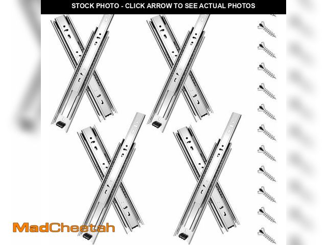 Lot 74-14367752 - 20 inch Drawer Slides 4 Pairs (8pcs) Full Extension Ball Bearing Drawer Rails Side Mount 3 fold Meta...