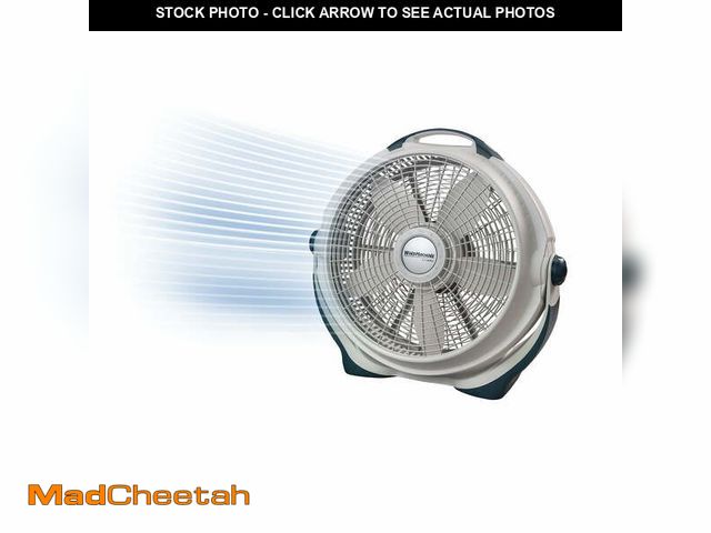 Lot 74-12669883 - Lasko Wind Machine 20" 3-Speed Tilt Mechanism Floor Fan, Gray, 3300 - UNUSED