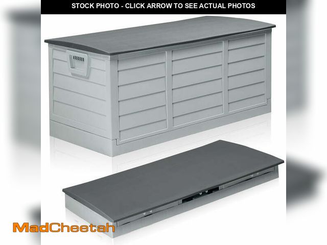 Lot 74-14071422 - Ktaxon Collapsible 80gal Outdoor Garden Plastic Storage Deck Box Easy Set Up,Space Saving,New Genera...
