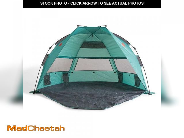 Lot 74-12424817 - OmniCore Designs InstaShade XL 4 Person Pop Up Easy Set Up Beach Tent Green - UNUSED