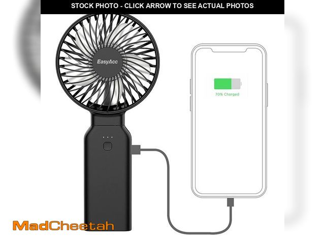 Lot 74-12452874 - EasyAcc Portable Travel Fan [Max 53H Cooling Time] 9000mAh Rechargeable Battery Powered Handheld Fan...
