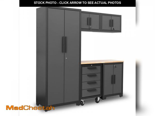 Lot 74-12166043 - Torin AGPZC30120112B Garage Storage Cabinet Sets,Tool Organizer Storage Cabinets,6 Piece with Locker...