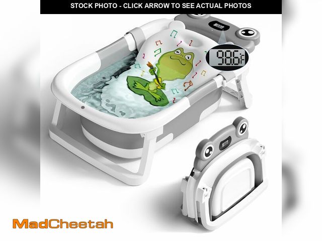 Lot 74-12600606 - Baby Bathtub, Collapsible Newborn Bathtub for Infant to Toddler 0-24 Months with Soft Cushion and Th...