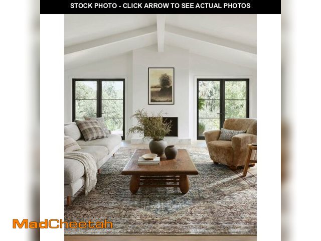 Lot 74-14305721 - Loloi Amber Lewis Georgie Collection GER-04 Teal/Antique 3'-9" x 5'-6", .19" Pile Height, Accent Rug...