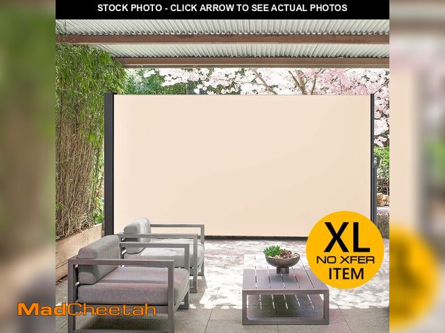Lot 74-13074203 - 145" x 72" Retractable Side Awning,Outdoor Projector Screen, Waterproof &amp; UV-Resistant,Folding P...