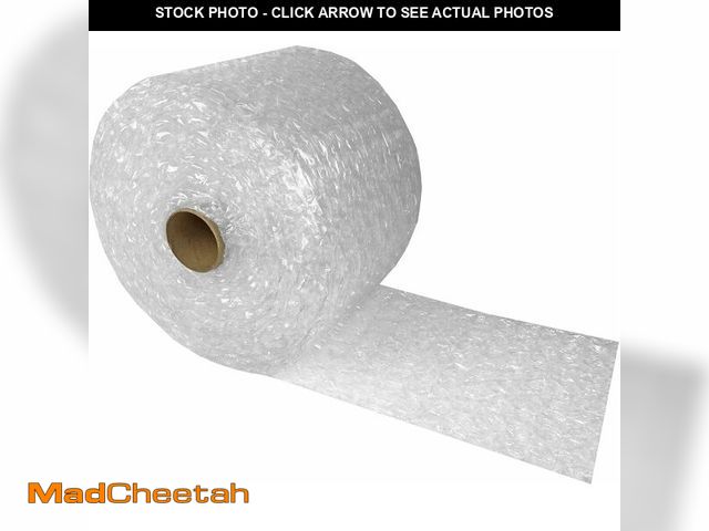 Lot 74-12633405 - Uboxes Bubble Cushioning Wrap 12"x65' Large Bubbles 1/2" Perforated Every 12", clear - UNUSED
