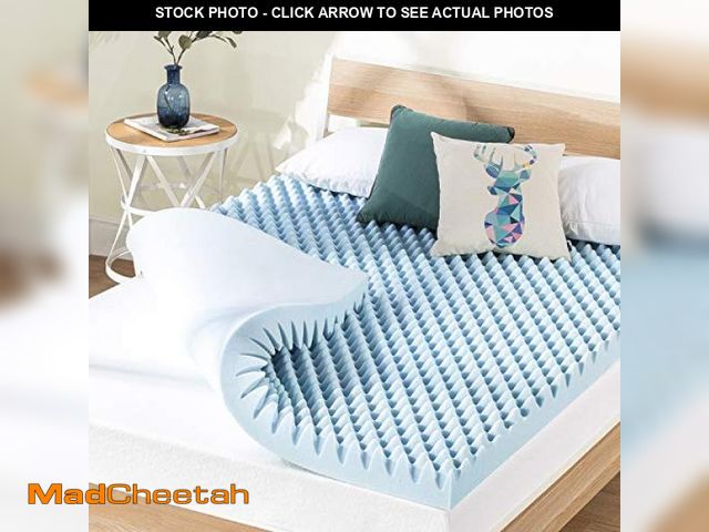 Lot 74-12399566 - Best Price Mattress 4 Inch Egg Crate Memory Foam Mattress Topper with Cooling Gel Infusion, CertiPUR...