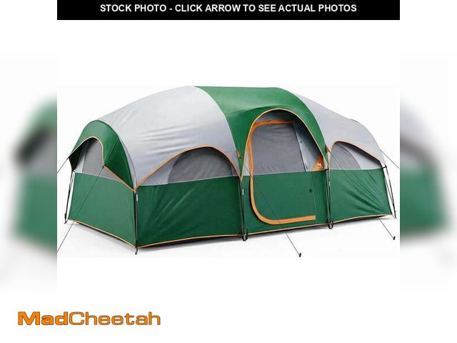 Lot 74-14371214 - Camping Tent 8 Person, Waterproof Windproof Dome Tent with Rainfly and Multi-Directional Ventilation...