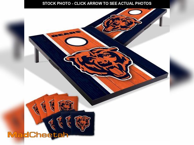 Lot 74-12544507 - YouTheFan NFL Chicago Bears 2' x 3' Portable Cornhole Game with Logo Bags - UNUSED