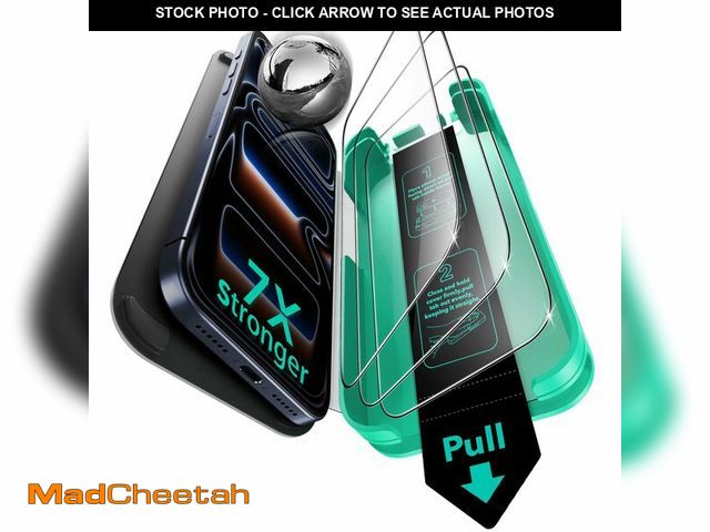 Lot 74-14208341 - ESR 3 Pack 9H+ Glass for iPhone 17 Pro Screen Protector,[Military-Grade Shatterproof], with AR Anti-...