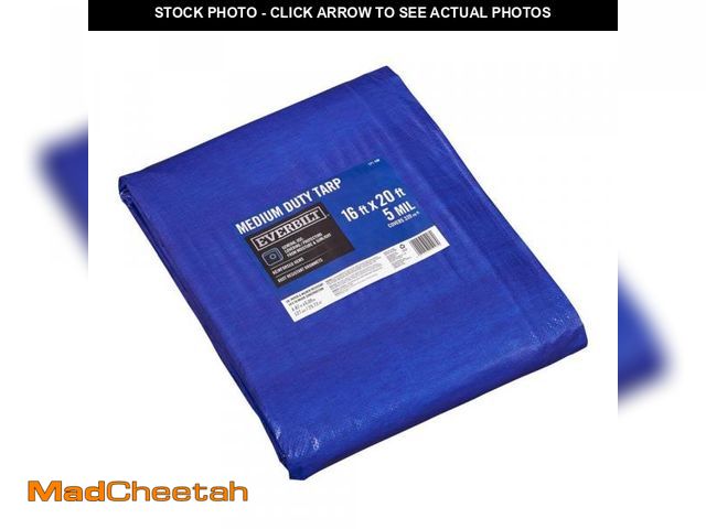 Lot 74-12390181 - Everbilt 16 ft. x 20 ft. Blue Medium Duty Tarp KSGP1620 - UNUSED