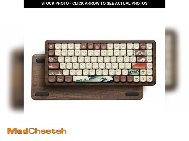 Lot 74-14433850 - Womier 75% Wireless Creamy Keyboard with Wood Shell, QMK/VIA WD75 V2 - UNUSED