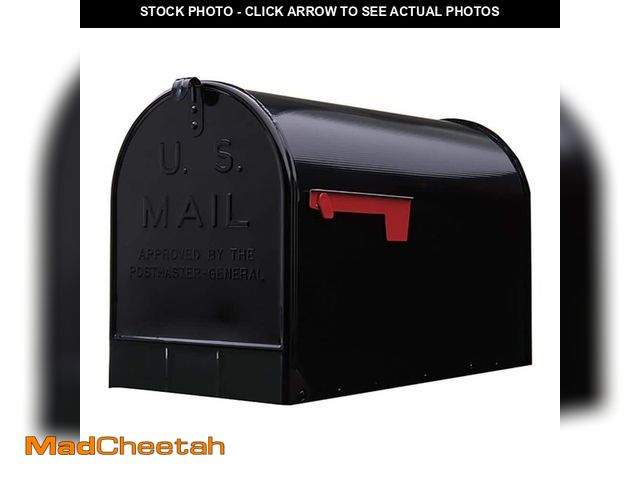 Lot 74-13062679 - Architectural Mailboxes Stanley Black, Extra Large, Steel, Post Mount Mailbox - UNUSED