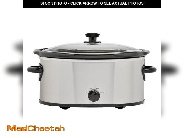 Lot 74-12536812 - Mainstays 6 Qt Manual Slow Cooker, Stainless Steel - UNUSED
