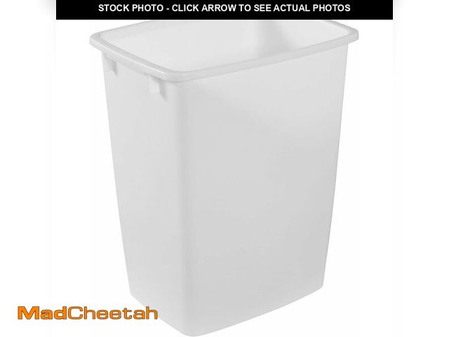 Lot 74-13710440 - Rubbermaid Small Kitchen Bathroom Trash Can, 9 Gallons, White, Waste Basket for Under Counter/Kitche...