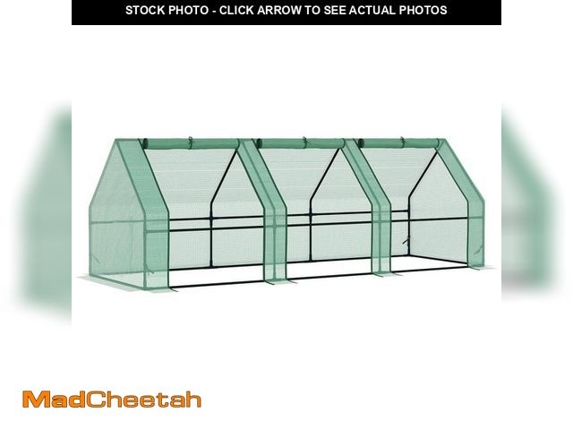 Lot 74-14115456 - Outsunny 3 ft. W x 9 ft. L x 3 ft. H Portable Mini Greenhouse with 3 Large Zippered Doors Weather Pr...