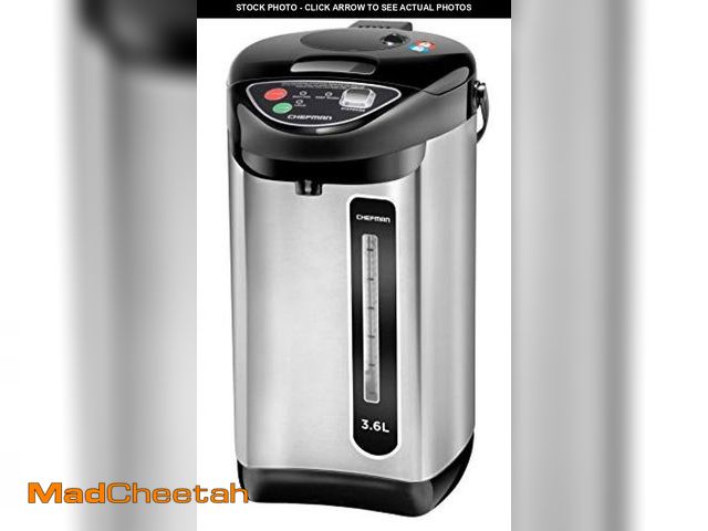 Lot 74-6793625 - Chefman Electric Hot Water Pot Urn w/Auto &amp; Manual Dispense Buttons, Safety Lock, Instant Heatin...