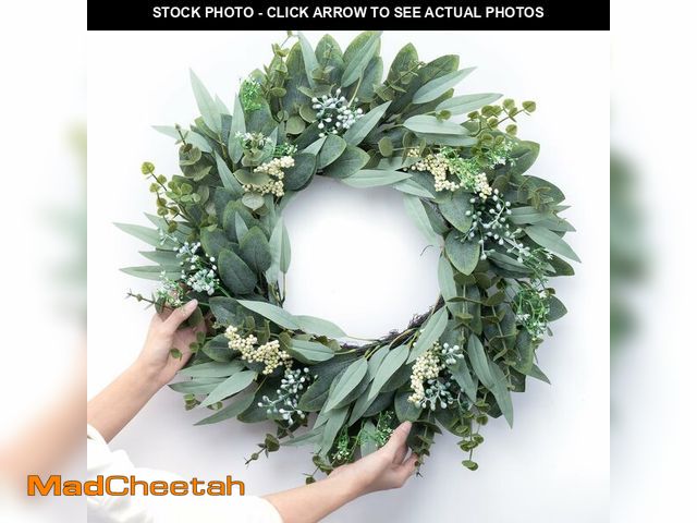 Lot 74-13542713 - Eucalyptus Wreaths 22" Large Artificial Greenery Outdoor/Indoor Wreath Spring/Summer/Winter Wreath G...