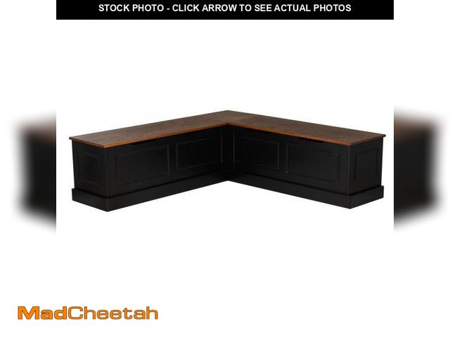 Lot 74-12429792 - Linon Harris Black and Walnut Backless Kitchen Dining Nook with Hidden Storage Bench Space - UNUSED