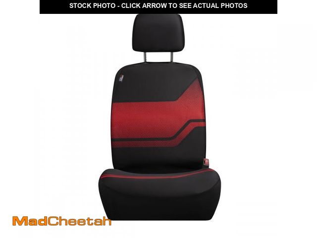 Lot 74-12528721 - Auto Drive 5-Piece Black-Red Alex Sporty Cloth Seat Covers and Car Kit, 43670WDI - UNUSED