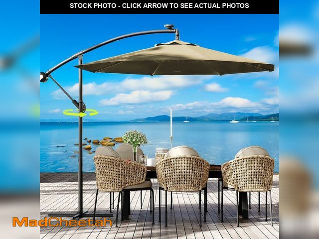 Lot 74-13073883 - HarmonyHealth 10FT Cantilever Patio Umbrella with Cross Base, Outdoor Offset Market Umbrella with 36...