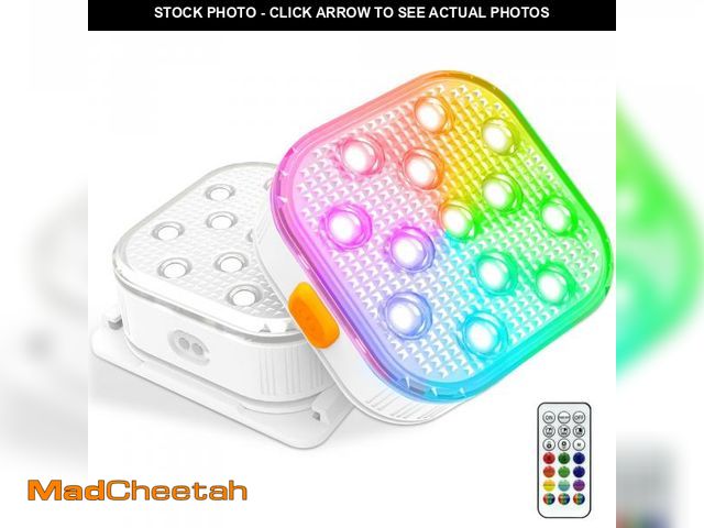 Lot 74-12441073 - Pool Lights (2 Pack), Submersible LED Light with Remote Control, 5 Adjustable Brightness Levels, 16 ...