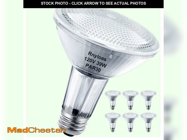 Lot 74-13718497 - PAR30 Halogen Light Bulbs Long Neck 2800K, PAR30L 39w Halogen Flood Light Bulbs Dimmable 6PCS, PAR30...