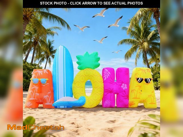 Lot 74-14266424 - DomKom 6FT Tiki Luau Inflatables, Aloha, Hawaiian Summer Tropical Beach Blow up Party Decor Party Gi...